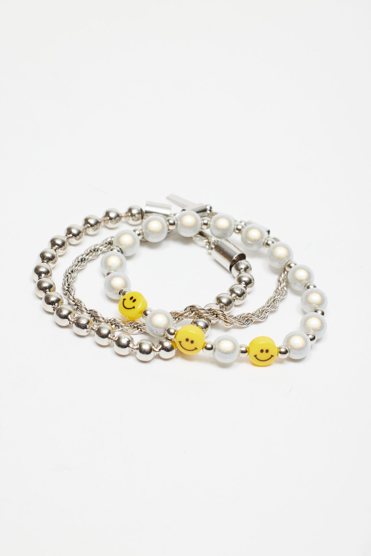 Garage Set of 3 Ball Chain & Smiley Beads Bracelet. 3