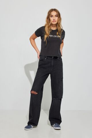 Black wide jeans Clearance