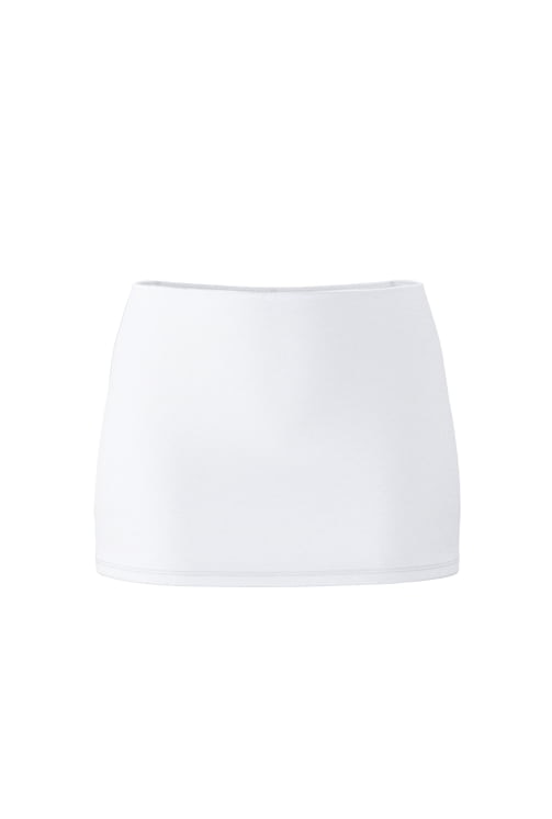 White mini skirt.