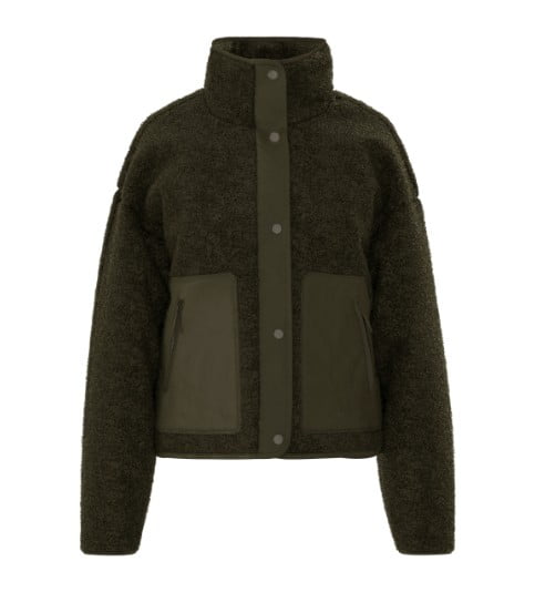 Blouson vert olive en sherpa.