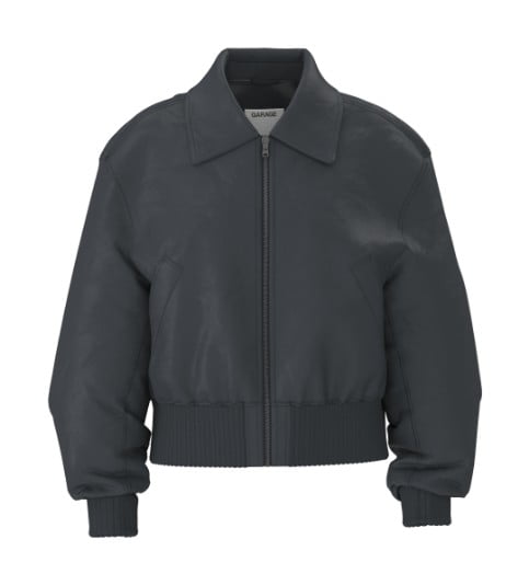 Blouson aviateur gris foncé.
