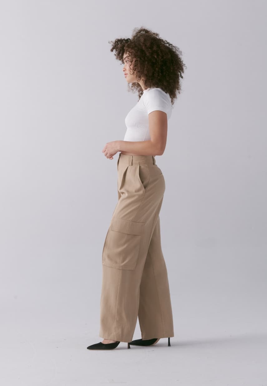 A model wears the Gemma cargo pants.