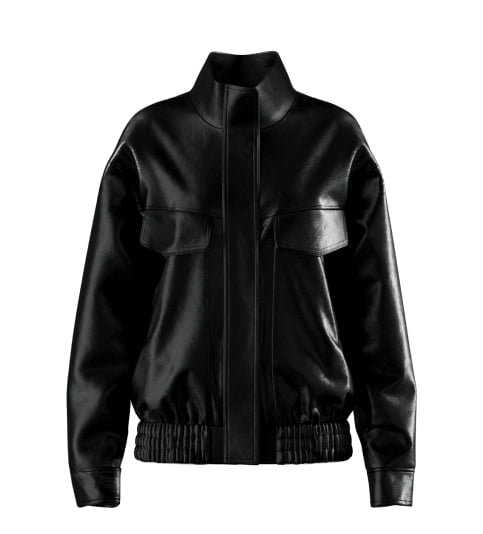 Faux leather jacket.