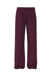 Burgundy sweatpants.
