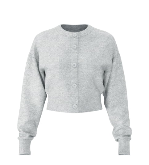Light grey cardigan.