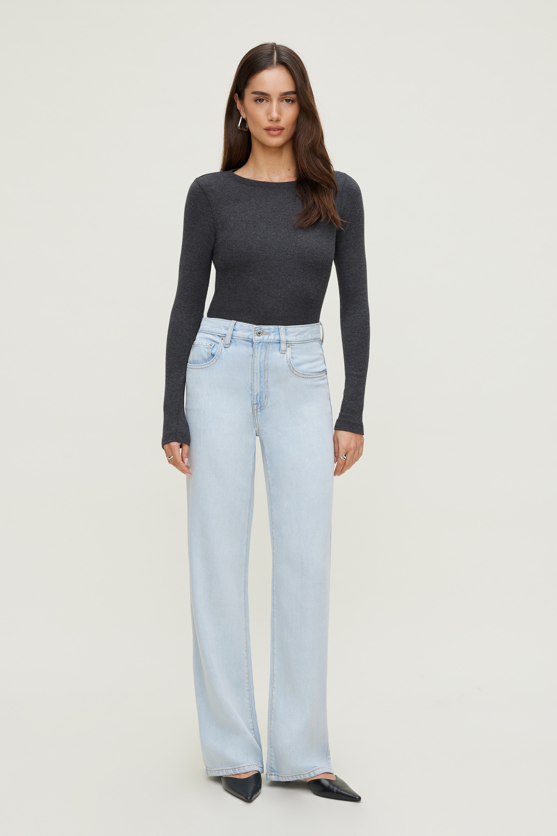 Heidi High Rise Wide Leg Tencel™ Jeans Blue | Garage
