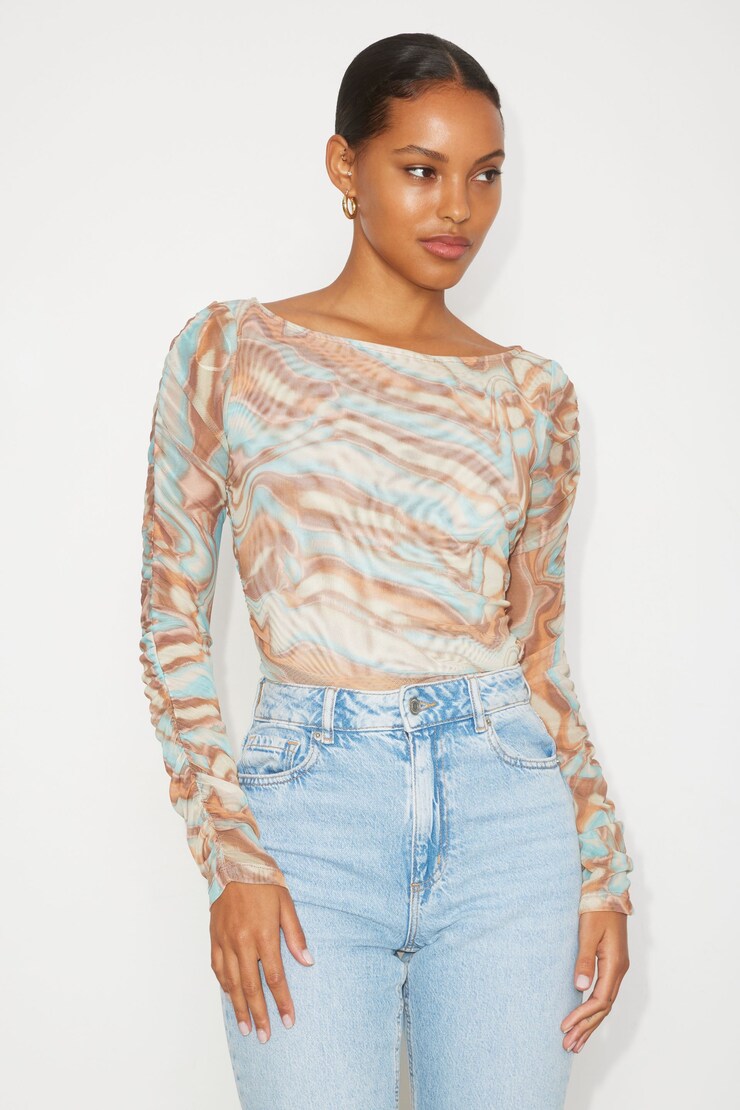 Long Sleeve Mesh Top | Garage