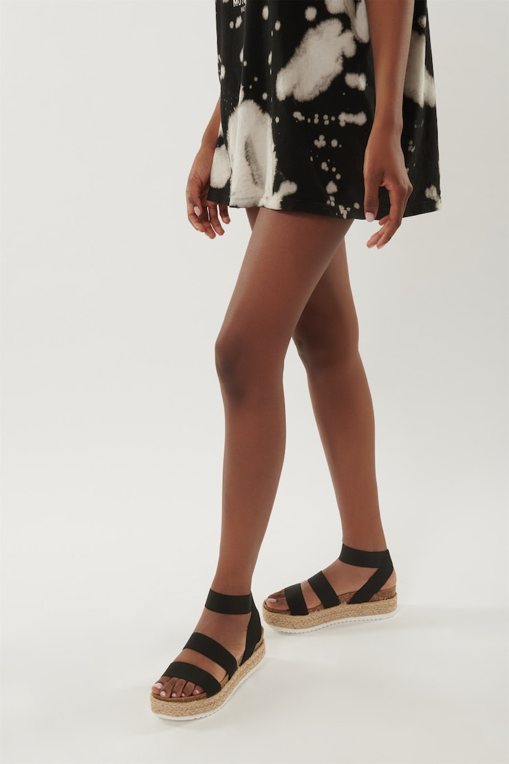 STEVE MADDEN Kimmie Platform Sandals Black Garage