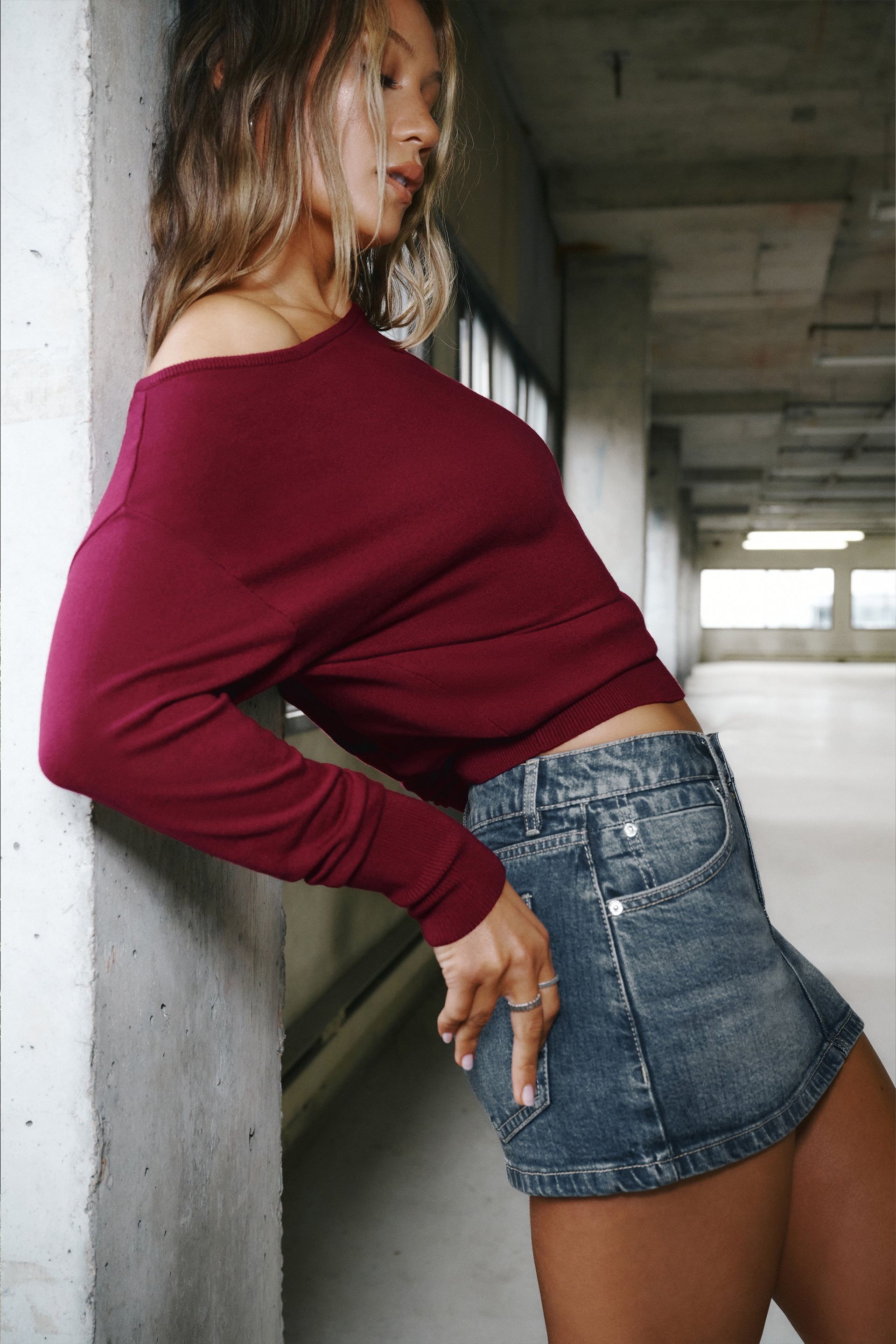 かじー Denim Micro Skort Blue | Garage