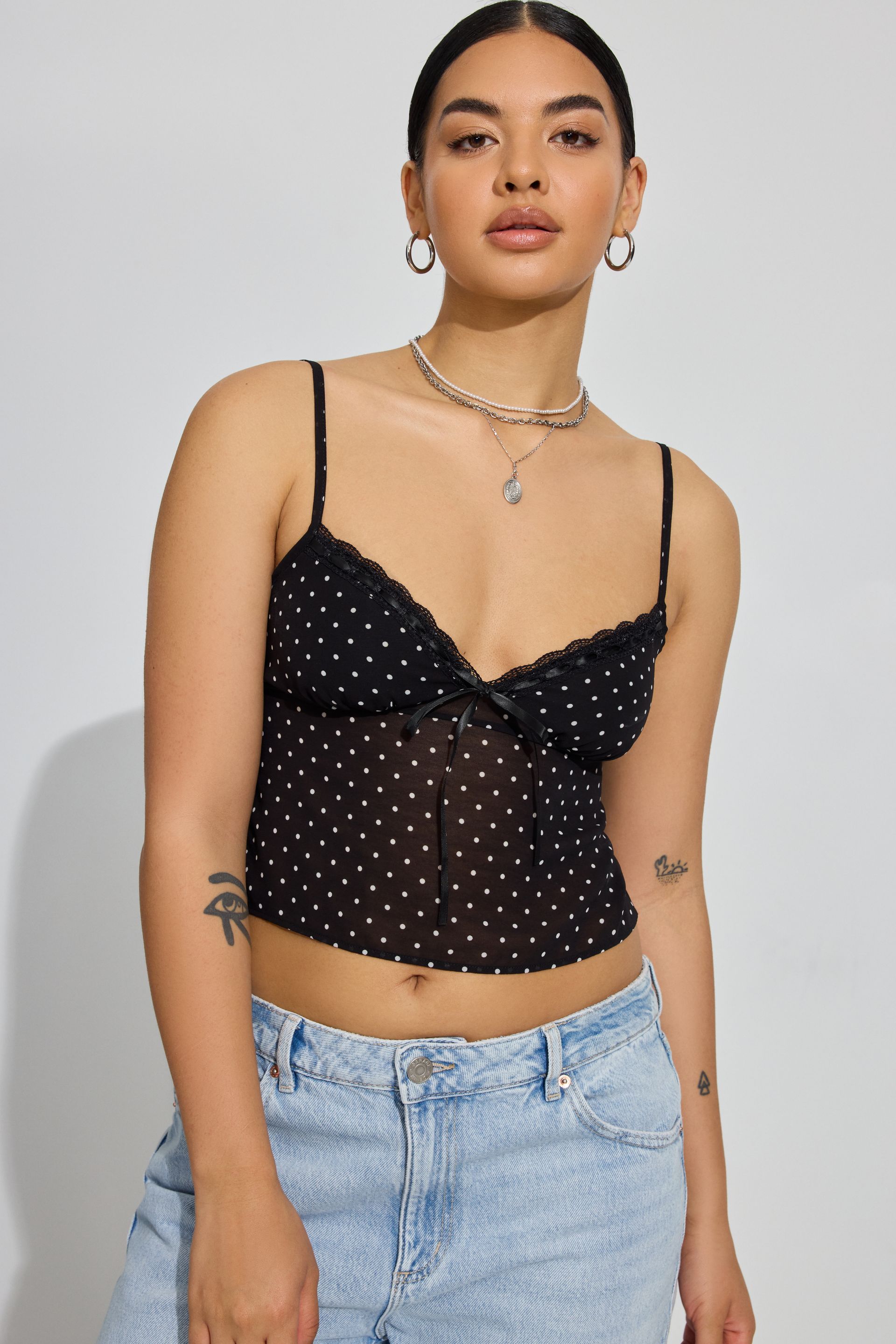 Georgette Tie Cami Black | Garage