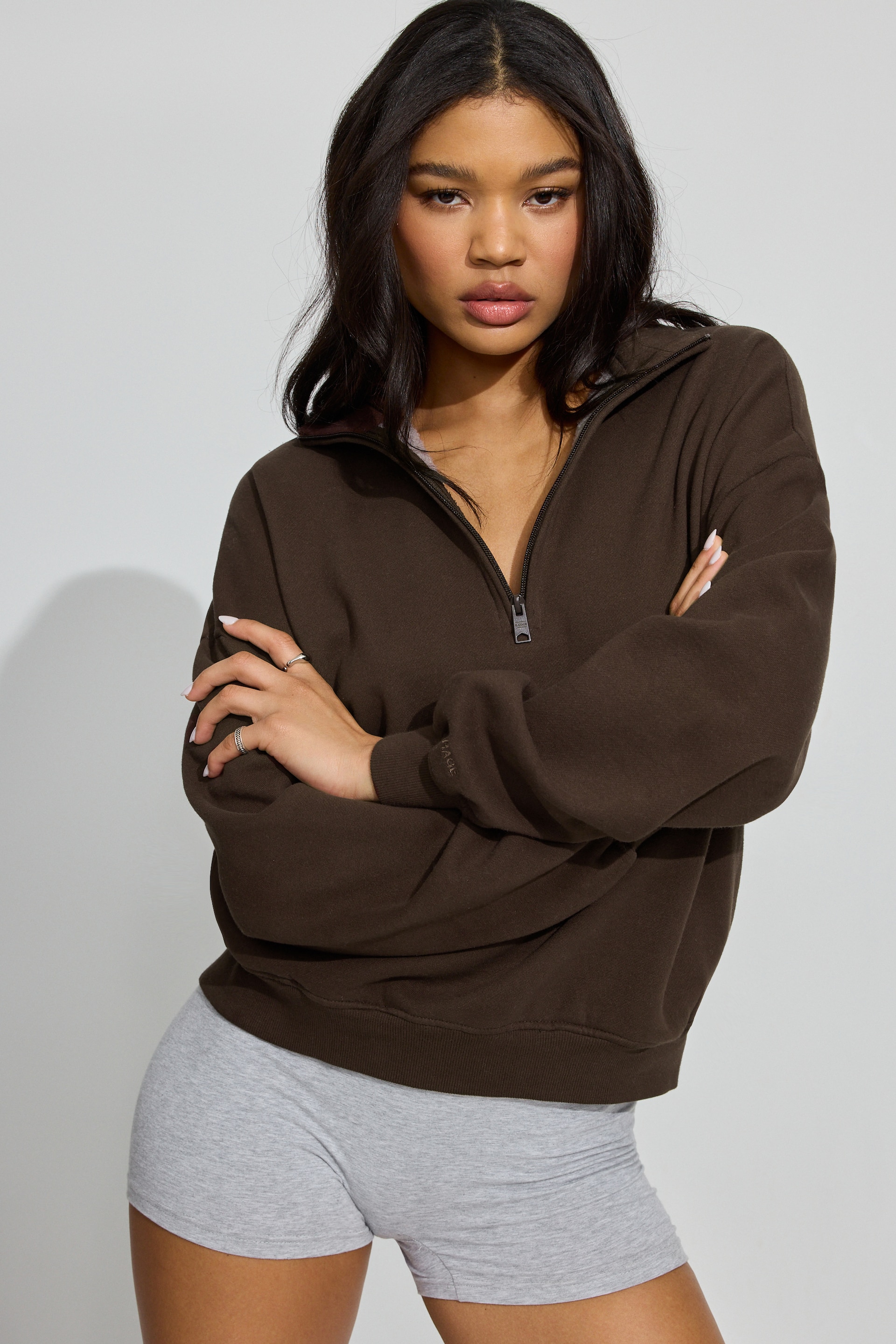 UltraFleece Half Zip Sweatshirt Brown | Garage