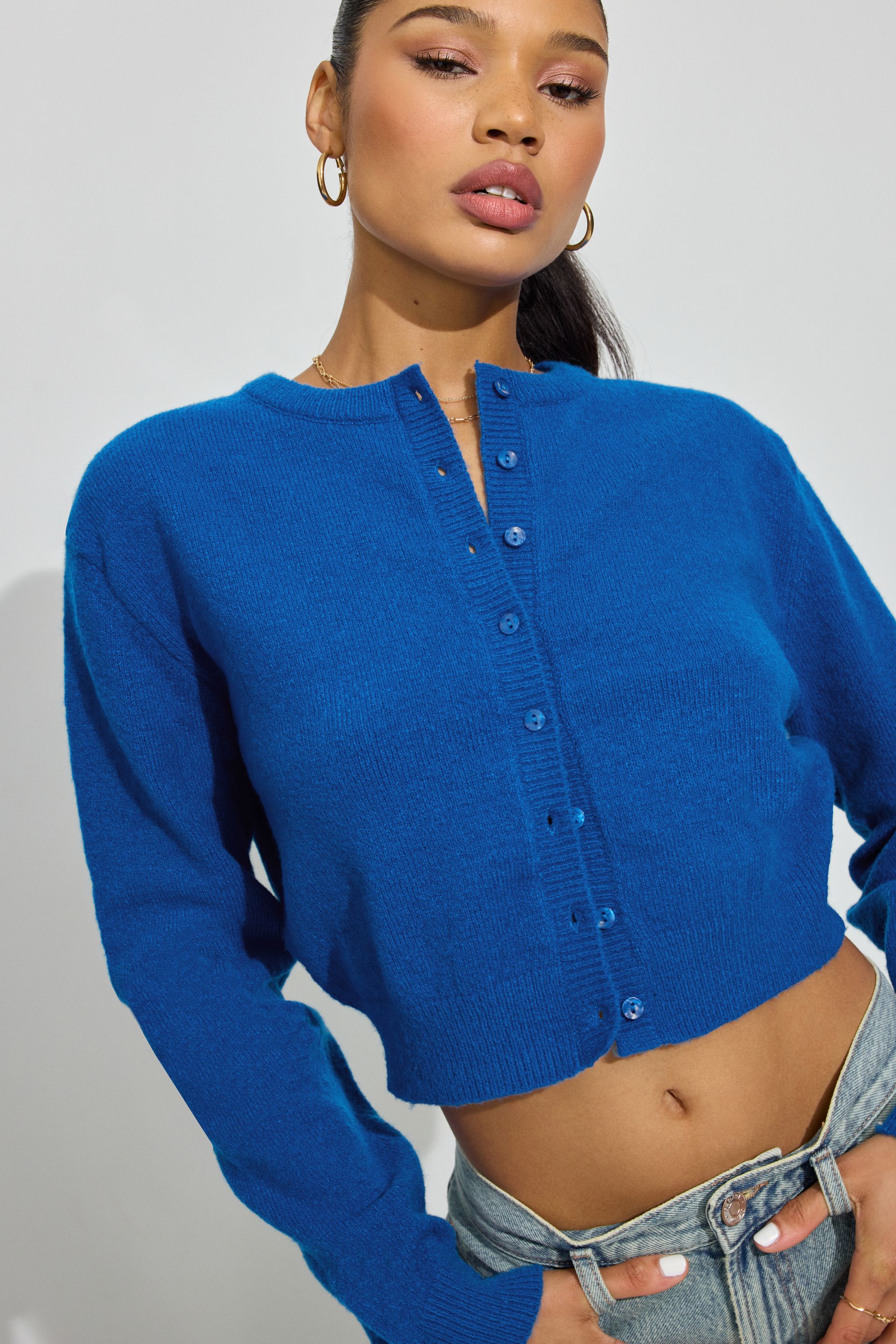 Spongy Button Up Cardigan Blue | Garage